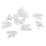 Maxbell 2x10 Pieces Lavalier Mic Earphone Headset tidy line Cable collar clip White