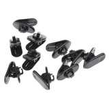 Maxbell 10x10 Pieces Lavalier Mic Earphone Headset tidy line Cable collar clip Black