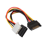 Maxbell 4x15 Pin Sata Male to Sata Female and 4Pin LP4 Power Splitter Y Cable 18cm