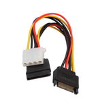 Maxbell 3x15 Pin Sata Male to Sata Female and 4Pin LP4 Power Splitter Y Cable 18cm