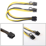 Maxbell 6xCPU 8Pin to Graphics Video Card Double PCI-E Power Supply Y Splitter Cable