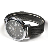 Maxbell Maxbell Universal Watch Mesh Loop Wrist Band Strap Magnetic Clasp Replacement Black
