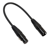 Maxbell 3xMicrophone Lead / Mic Cable / XLR Patch Lead Male to Female Plugs 1ft Black