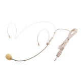 Maxbell 2xDouble Earhook Wired Headset Headworn Microphone Beige 3.5mm Straight Angle