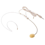 Maxbell 2xDouble Earhook Wired Headset Headworn Microphone Beige 3.5mm Straight Angle