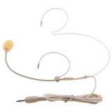 Maxbell 2xDouble Earhook Wired Headset Headworn Microphone Beige 3.5mm Straight Angle