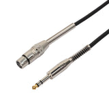 Maxbell 3x3 Pin XLR Female Jack 1/4 "6.35mm Male Plug Stereo Microphone Cable Adapter