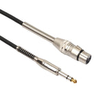 Maxbell 3x3 Pin XLR Female Jack 1/4 "6.35mm Male Plug Stereo Microphone Cable Adapter