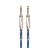 Maxbell 4xBass Guitar 6.35mm Stereo Male to Male Audio Cable Nylon Braided Cord 1m