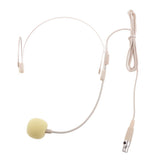 Maxbell 3xDouble Ear Hook Wired Headset Headworn Microphone Beige XLR 3Pin