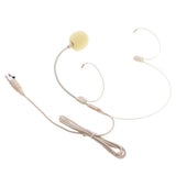 Maxbell 3xDouble Ear Hook Wired Headset Headworn Microphone Beige XLR 3Pin