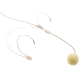 Maxbell 3xDouble Ear Hook Wired Headset Headworn Microphone Beige XLR 3Pin