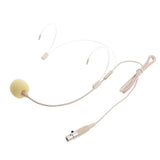Maxbell 3xDouble Ear Hook Wired Headset Headworn Microphone Beige XLR 3Pin