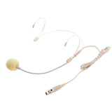 Maxbell 2xDouble Ear Hook Wired Headset Headworn Microphone Beige XLR 4Pin