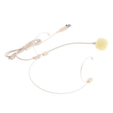 Maxbell 2xDouble Ear Hook Wired Headset Headworn Microphone Beige XLR 4Pin