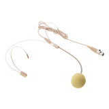 Maxbell 2xDouble Ear Hook Wired Headset Headworn Microphone Beige XLR 4Pin
