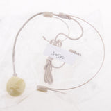 Maxbell 4xDouble Ear Hook Wired Headset Headworn Microphone Beige 3.5mm Right Angle