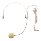 Maxbell 10xDouble Ear Hook Wired Headset Headworn Microphone Beige 3.5mm Right Angle