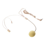 Maxbell 4xDouble Ear Hook Wired Headset Headworn Microphone Beige 3.5mm Right Angle