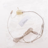 Maxbell 4xDual Ear Hook Wired Headset Headworn Microphone Beige 3.5mm Straight Angle