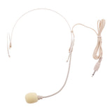 Maxbell 4xDual Ear Hook Wired Headset Headworn Microphone Beige 3.5mm Straight Angle