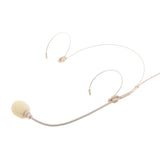 Maxbell 4xDual Ear Hook Wired Headset Headworn Microphone Beige 3.5mm Straight Angle