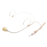 Maxbell 4xDual Ear Hook Wired Headset Headworn Microphone Beige 3.5mm Straight Angle