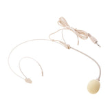 Maxbell 4xDual Ear Hook Wired Headset Headworn Microphone Beige 3.5mm Straight Angle