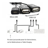 Maxbell 2x3in1 Male to Female Micro USB2.0 Power Charging Host OTG Hub Cable Adapter