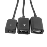 Maxbell 2x3in1 Male to Female Micro USB2.0 Power Charging Host OTG Hub Cable Adapter