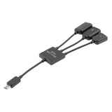 Maxbell 2x3in1 Male to Female Micro USB2.0 Power Charging Host OTG Hub Cable Adapter
