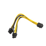 Maxbell 12x6Pin Female to 2x 8Pin (6+2) Male PCI Express Power Adapter Y Splitter Cable