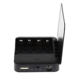 Maxbell 8xUniversal 4x AA Battery USB Travel Emergency Charger For Phones MP3 Black