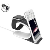Maxbell 2x2 in 1 Desktop Station Charging Dock Holder for Apple iPhone iWatch Grey