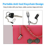 Maxbell 5xType C Adapter with Keychain Charger to Micro USB Converter Connector Black