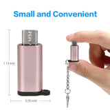 Maxbell 3xType C Adapter with Keychain Charger to Micro USB Converter Connector Silver