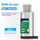 Maxbell 4xType C Adapter with Keychain Charger to Micro USB Converter Connector Silver