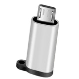 Maxbell 3xType C Adapter with Keychain Charger to Micro USB Converter Connector Silver