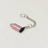 Maxbell 2xType C Adapter with Keychain Charger to Micro USB Converter Connector Pink