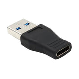 Maxbell 2xType-C Female to USB A Male Charging Adapter Converter Connector Black