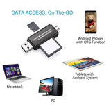 Maxbell 2xMicro USB OTG to USB 2.0 Adapter SD/Micro SD Card Reader & Standard USB Male