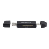 Maxbell 2xMicro USB OTG to USB 2.0 Adapter SD/Micro SD Card Reader & Standard USB Male