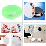 Maxbell 2xAutomatic Cable Winder Cord Organizer Holder for Headphones green