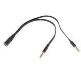 Maxbell 3x5 Pieces Audio Headphone Mic Splitter Cable 3.5mm Female to 2 Dual Male