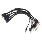 Maxbell 3x5 Pieces Audio Headphone Mic Splitter Cable 3.5mm Female to 2 Dual Male