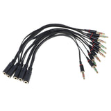 Maxbell 3x5 Pieces Audio Headphone Mic Splitter Cable 3.5mm Female to 2 Dual Male