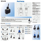 Maxbell 3xTurn Signal Toggle Switch - Water Resistant 3 way On/ Mount