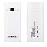 Maxbell 2xUSB Power Bank Battery Charger Case DIY Box With LED Light for Phone black