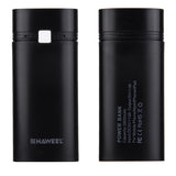 Maxbell 2xUSB Power Bank Battery Charger Case DIY Box With LED Light for Phone black