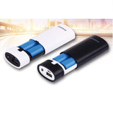 Maxbell 2xUSB Power Bank Battery Charger Case DIY Box With LED Light for Phone black